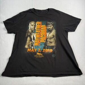 MGM Grand Mayweather vs Pacquiao Boxing Graphic T-Shirt Black May 2 2015 Mens XL